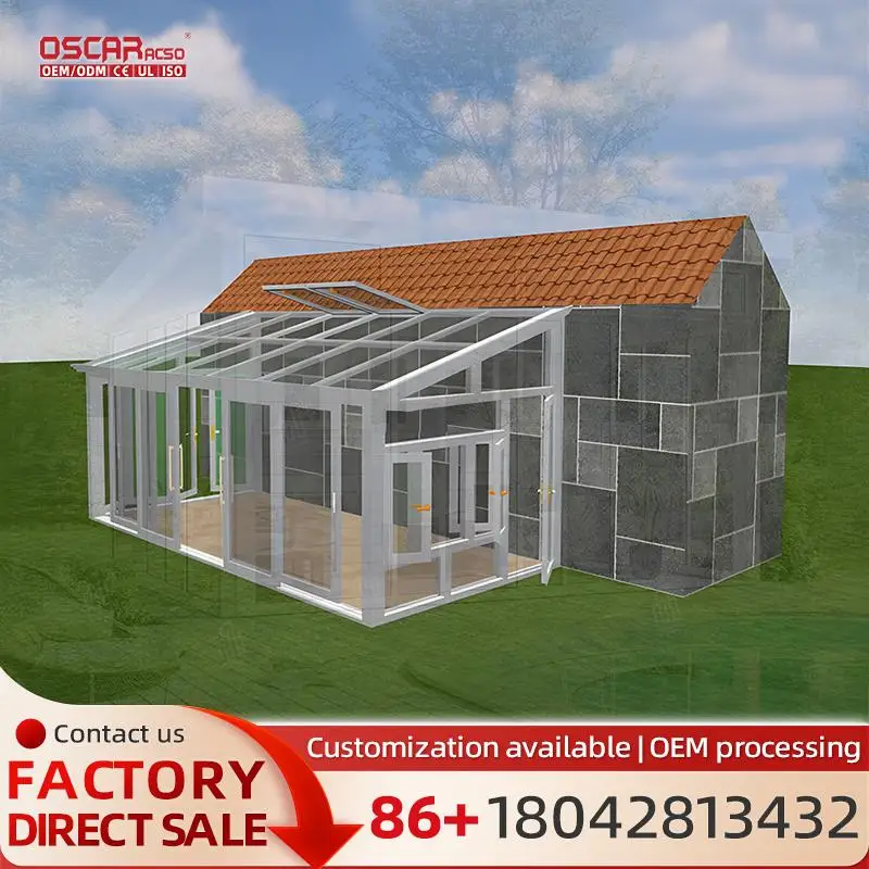 

Modern Aluminum Curved Glass Outdoor Sunroom for Malaysia Sun House sunroom