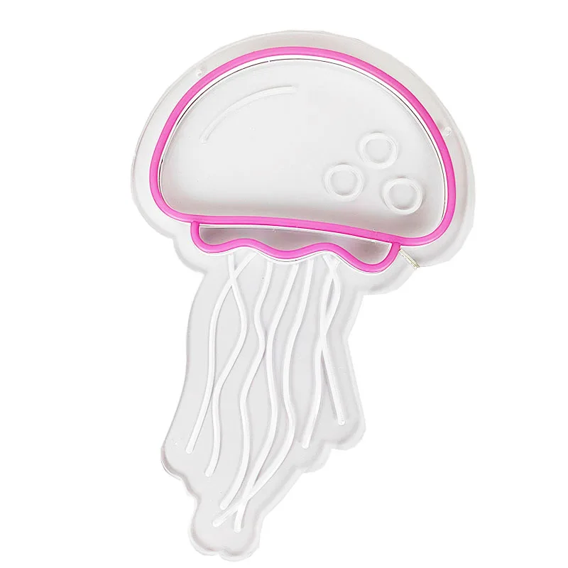 Imagem -06 - Jellyfish Neon Signs para Wall Decor Light up Festa de Casamento Personalizada Vitrine Restaurante Decoração de Parede de Aniversário