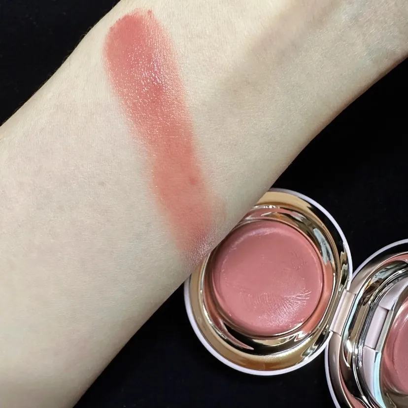 防水ローズニュートラルモーヴブラッシュパウダーポータブルメイクアップリキッドブラッシュ保湿リップグレーズふっくら滑らかなデュアルユース