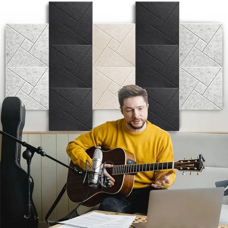 

XFDZ-12Pcs Acoustic Panels With Self-Adhesive, 12X12x0.4In Sound Proof Foam Panels, Sound Absorbing Tile For Walls