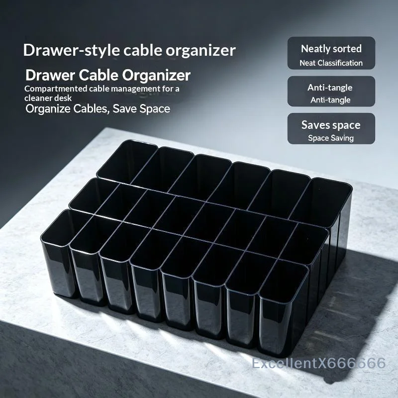 11 22 Grids 3D Printed USB Cable Storage Box Durable Reusable Organizer Travel Ready