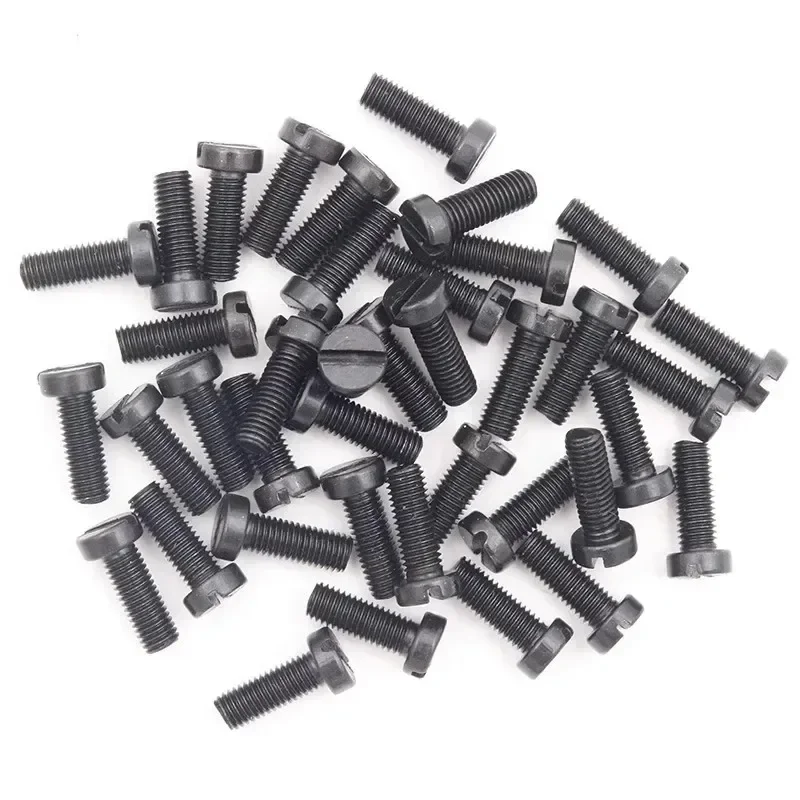 50PCS GB65 One Word Cylindrical Head Screw Carbon Modulation Steel Inch Sewing Machine Screw 11/64-40 X12