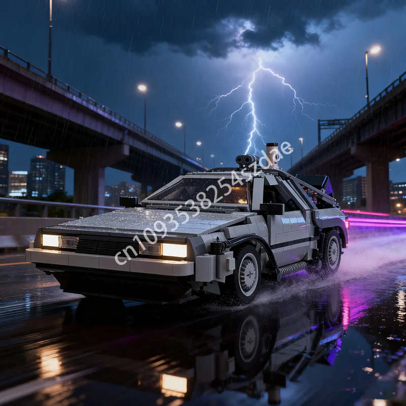 

1844 шт. MOC BTTF Time Machine, модель автомобиля, строительные блоки, архитектура, творческая идея «сделай сам», рождественский подарок, детские игрушки на день рождения