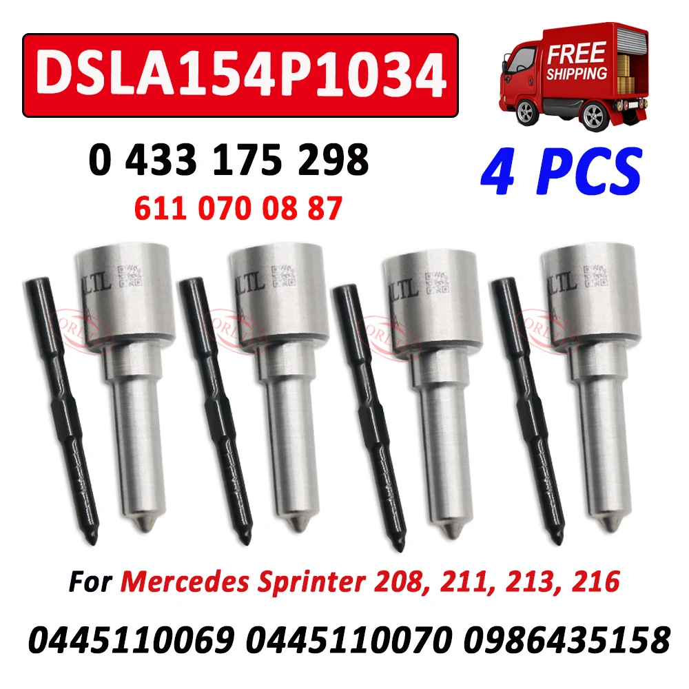 

4 шт. DSLA154P1034 Форсунка для дизельного топлива DSLA 154 P 1034 Советы 0433175298 Для Mercedes 6110700887 0445110070 0445110069 0986435158