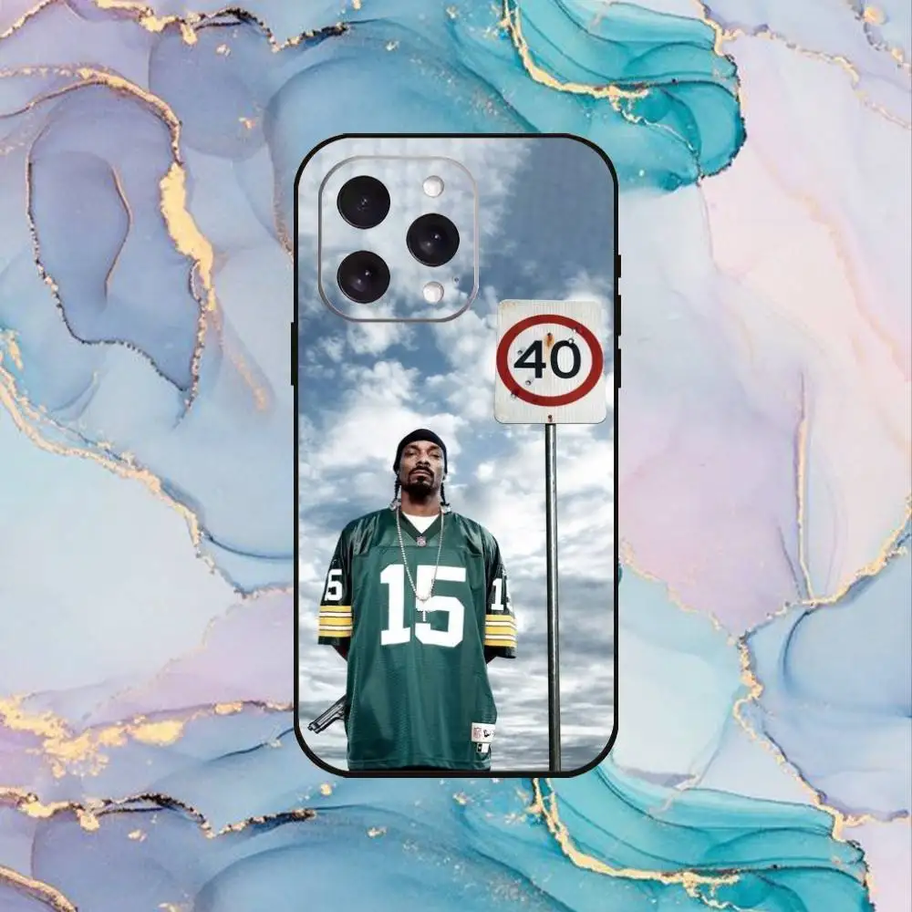 Funda de teléfono Rapper S-Snoop Dogg para iPhone17,16,15,14,13,12,11 Plus,Pro Max, funda negra suave