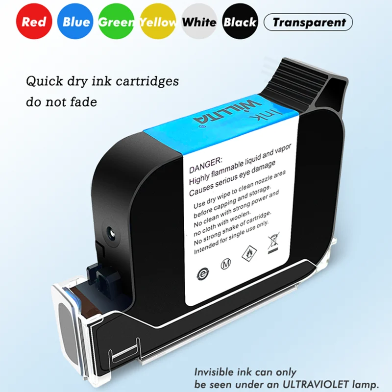 Imprimante à jet d'encre thermique portable WILLITA WK800 pour carton en plastique, verre, numéro, code QR, code à barres, logo, date d'expiration