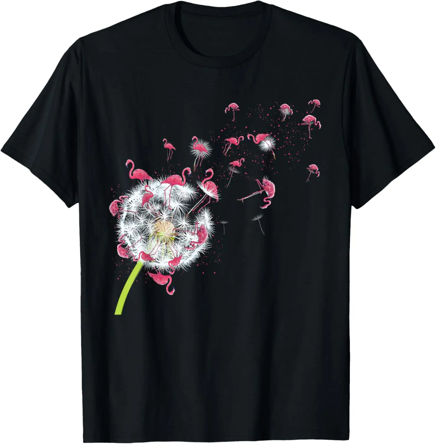 Camiseta con estampado Floral Tropical de diente de león, pájaro exótico, Animal, flamenco rosa, regalos de diseño Original, Camisetas personalizadas