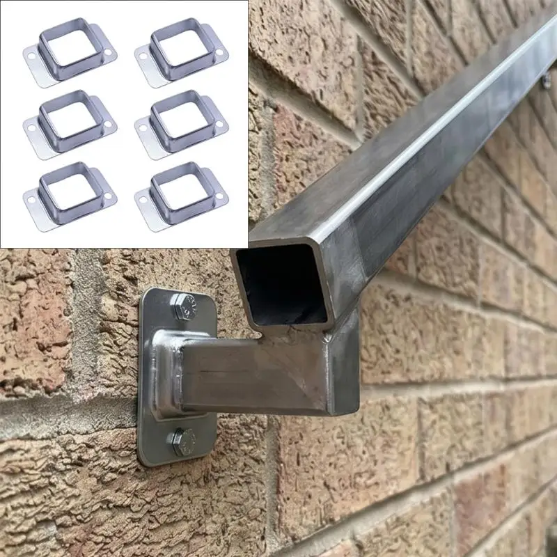 Metall-Quadratpfosten-Flansch, Basismetall-Zaunhalter, Wandmontage, Schienenendhalterung, Anschluss für Zaungeländermontage D2RD – Detail 10