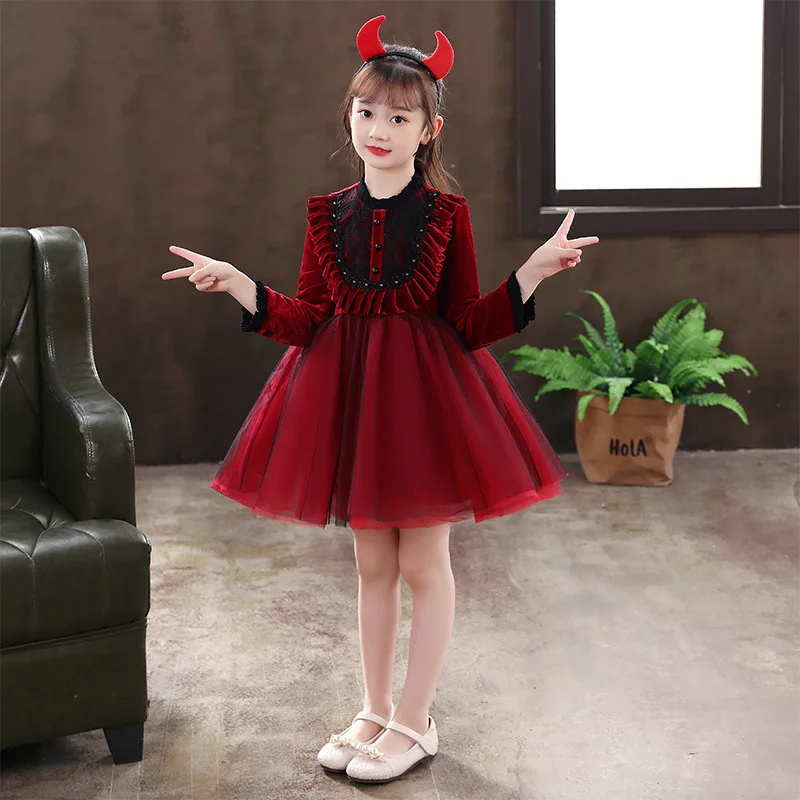 Robe d'automne pour filles, Costume d'halloween Cosplay, robe de jeu de rôle pour enfants, jolie jupe de princesse, robe de soirée, nouvelle collection