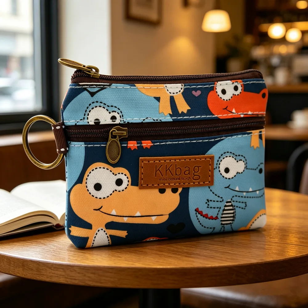 Women Cute Key Card Holder Student Storage Bag Small Cartoon Money Bag Lightweight Female Coin Purse Animals Wallet