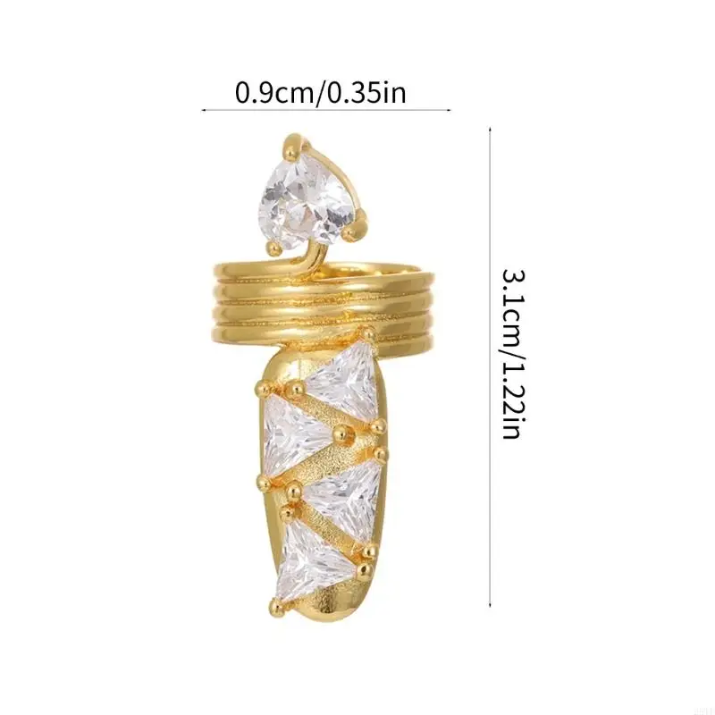 2025 New Gothic Metal Claw Rings for Cosplay Costume Parties Adjustable Punk Jewelry With Rhinestones And 3 Sizes Wear