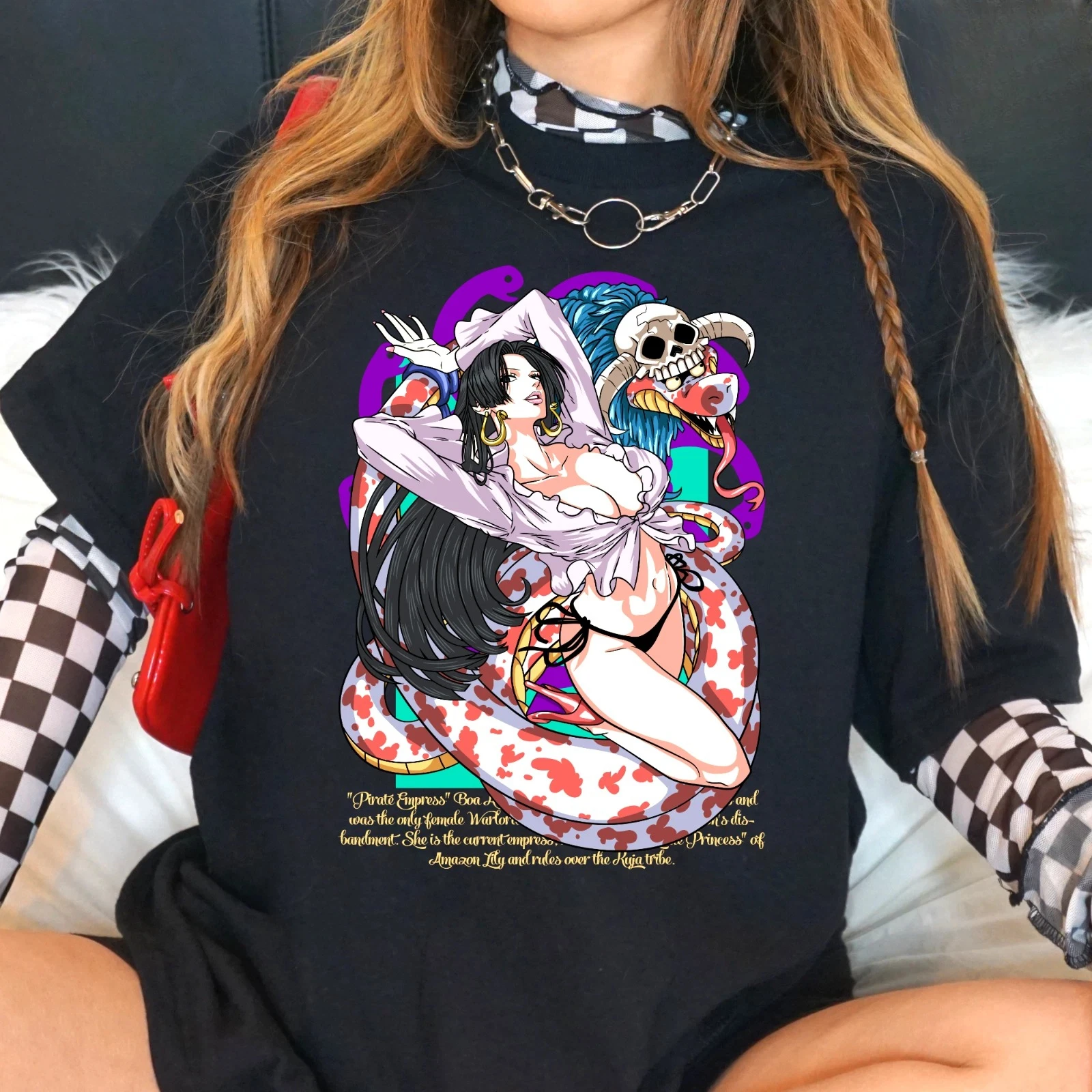 One Piece Anime Boa Hancock T Shirt Men Women Cotton Short Sleeve Tee Tops 2026 Summer Graphic Print Streetwear Casual Y2k
