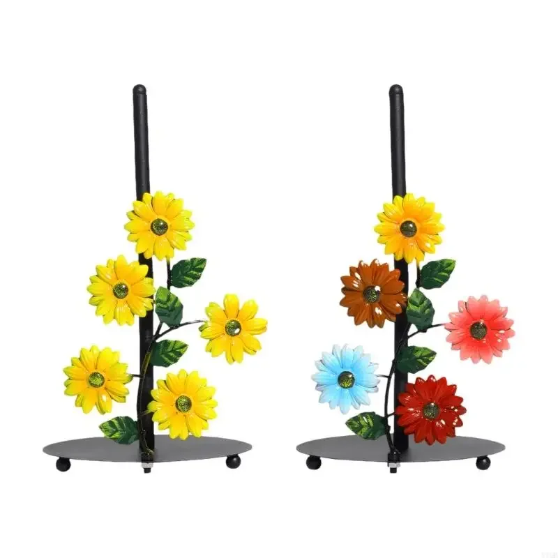 

Iron Sunflowers Toilet Paper Holder Colorful Handcrafted Sunflowers Tissue Dispenser Wall Mount Tissue Paper Organizers
