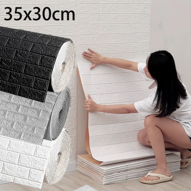 Wanddekoration für Zuhause und Wohnheim, selbstklebende Tapete, Vinyl, Wandaufkleber zum Abziehen und Aufkleben, 3D-Kunstziegel, Heimdekoration, unverzichtbar