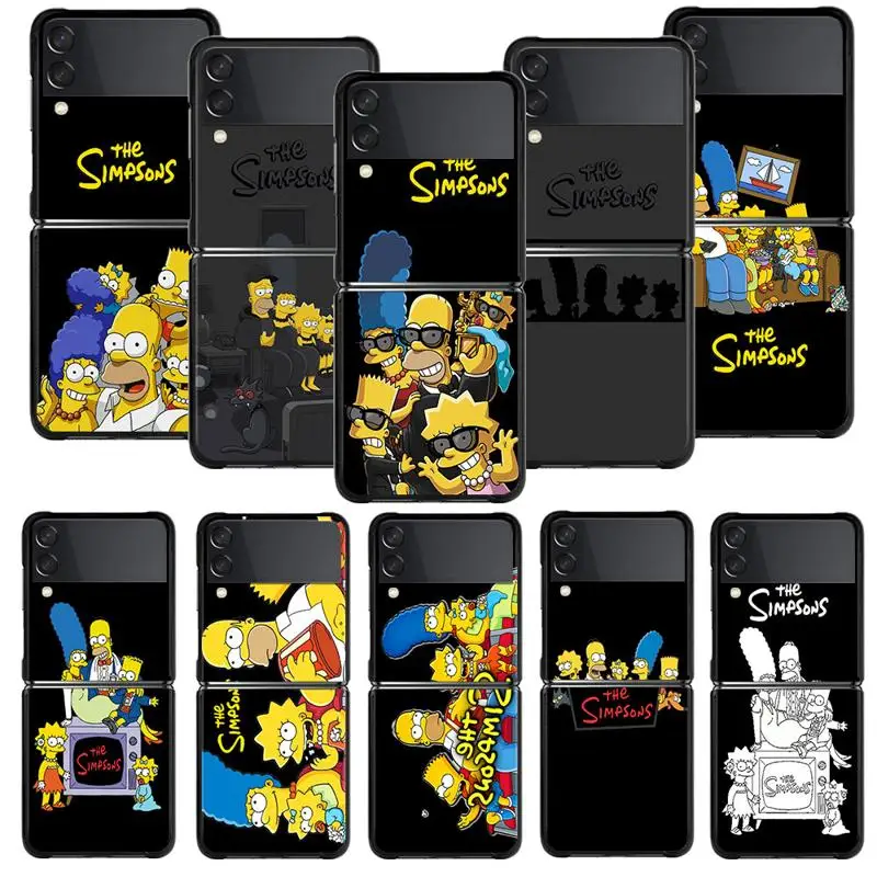 Phone Case For Samsung Galaxy Z Flip 4 Z Flip3 5G Case for Galaxy Z Flip PC Hard Shell The Simpsons Star Photograph Win Award