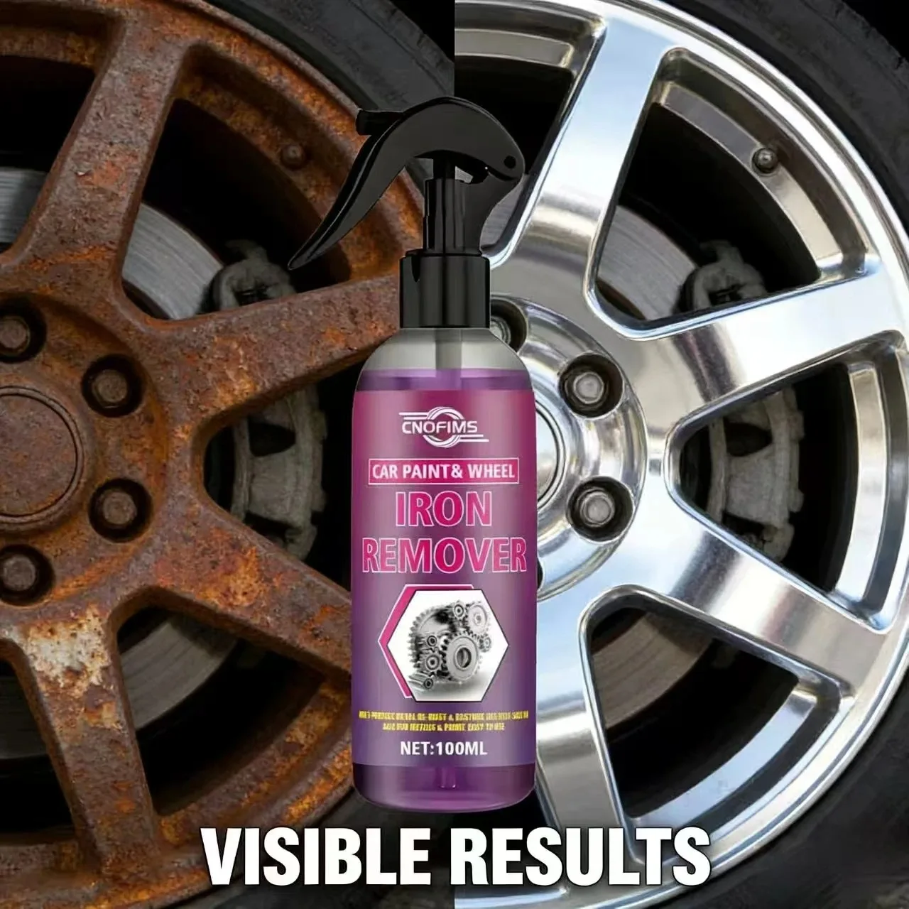 Iron Remover for Car Paint & Wheel Care Auto Surface Clean Tool to Remove Iron Contaminants