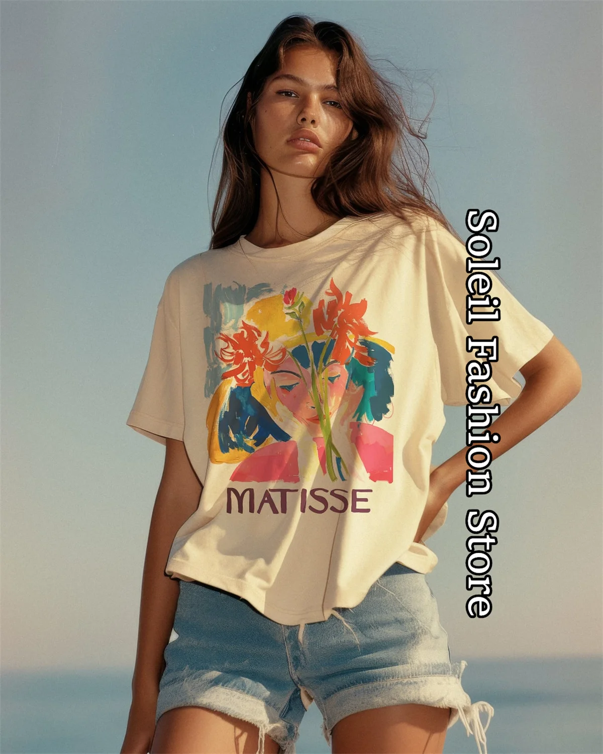 Henri Matisse Floral Spring Graphic Cotton T-Shirt Women Summer Botanical Art Lovers Print Tops Tees Fashion Clothing Streetwear