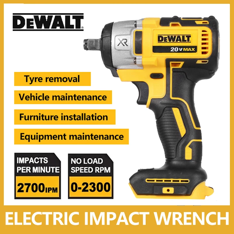 Dewalt Dcf880 Draadloze Slagmoersleutel 20V Originele 2300Rpm Oplaadbare 13Mm Elektrische Lithium Batterij Sleutel 203nm Elektrisch Gereedschap