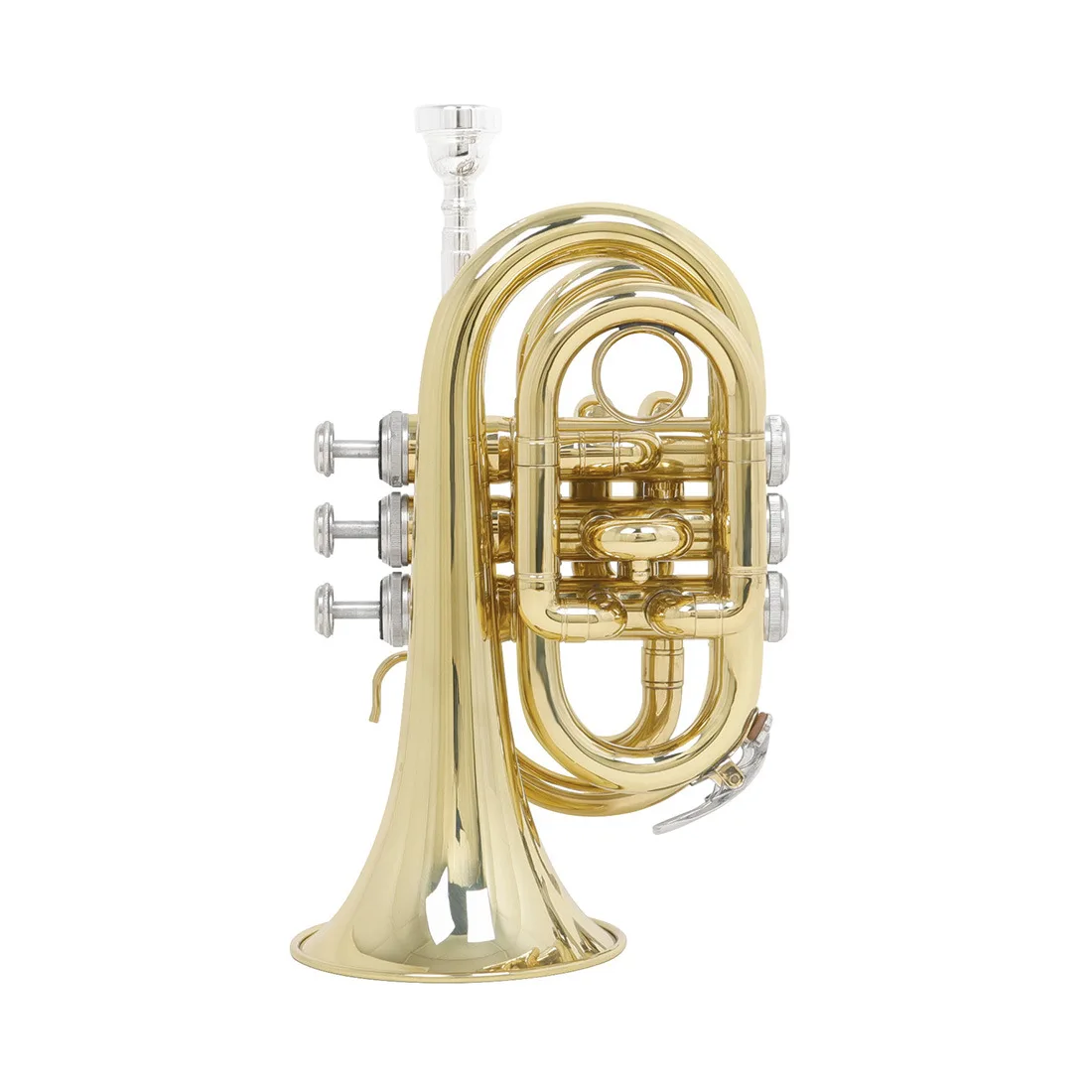 Shuffle Palm Trumpet Brass Flat B-Key Pocket Trumpet Beginner Band Performs Brass Short Trumpet