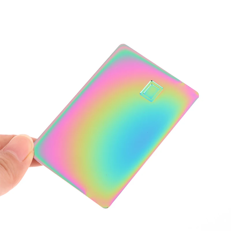 0.8mm Size Mirror Reflective Credit Card With Chip Slot and Signature Bar Metal Membership Polished Gift Card