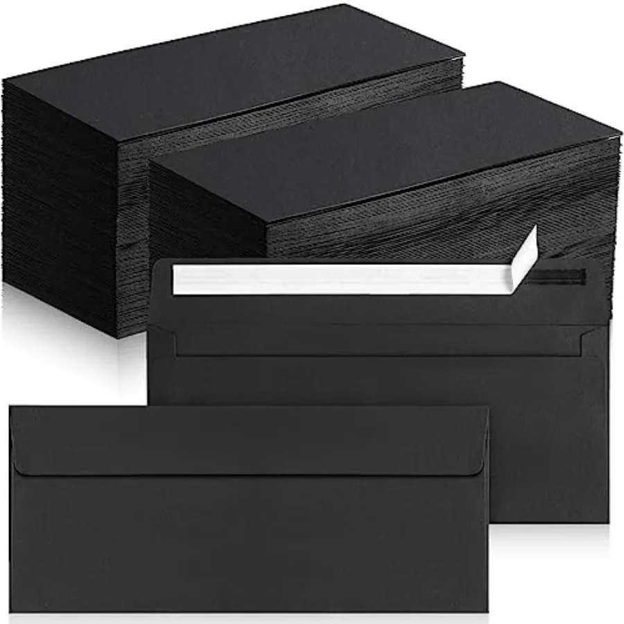 

500 Pcs Kraft Envelopes Letter Size Bulk #10 Business Strong Sealed 4-1/8 x 9-1/2 in Flap Office Printable Mailing Envelopes Wi