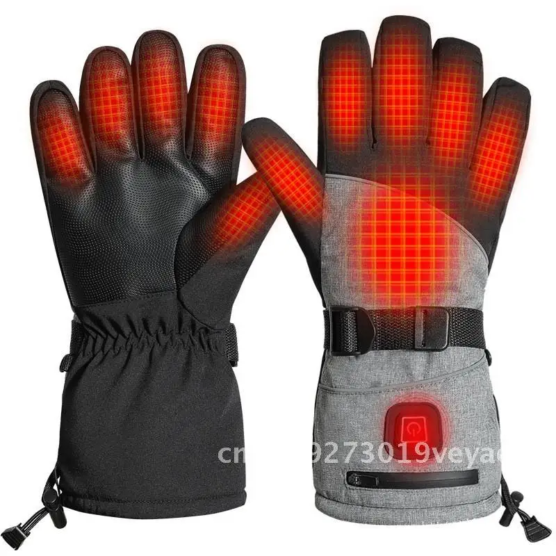 

Intelligent Heating Full-Finger Waterproof Motorcycle Gloves Electric Warm Ski Outdoor Sports Knitting for Adults