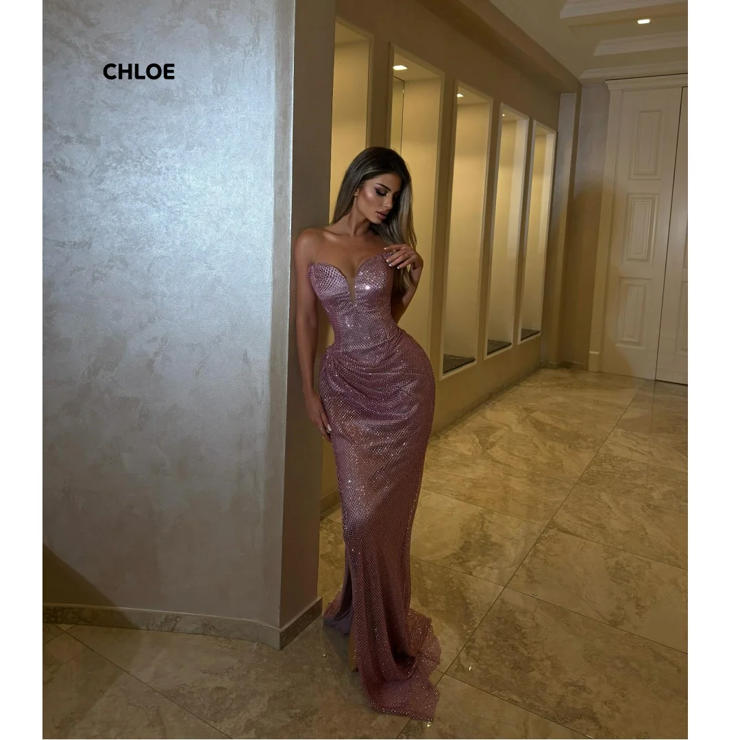 

Line A Elegant Gowns Custom Made Prom Dresses 2025 Luxury Party Evening Dress Woman Off the Shoulders Sleeveless Robe Soiree