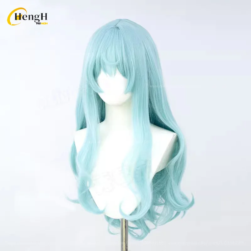 Novo! Jogo yummatuki mizuki cabelo sintético unissex 85cm luz verde cosplay anime peruca resistente ao calor perucas de halloween + touca peruca