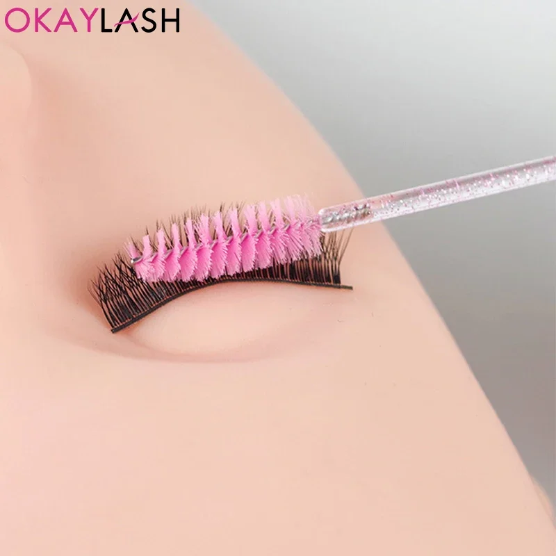 100pcs Cepillos Desechables para Pestañas Postizas Espirales Micro Varitas Peines 6