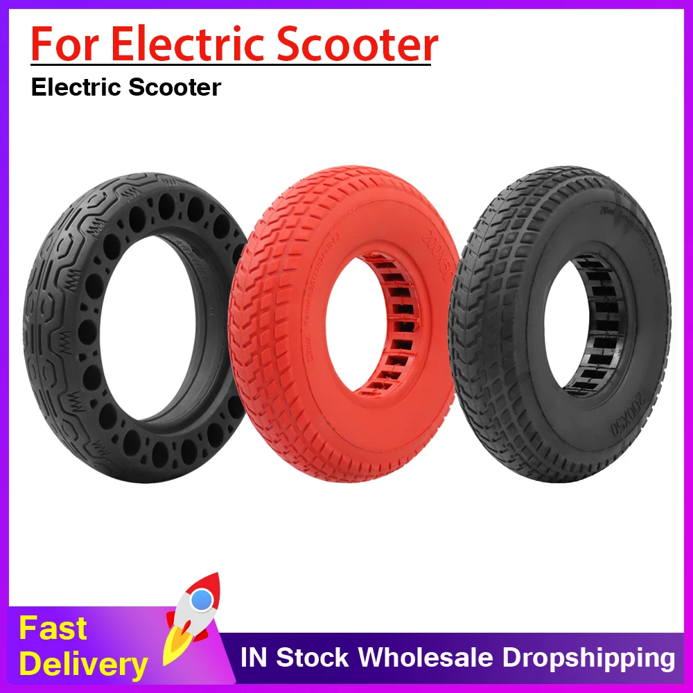 

200x50 Explosion-proof Soild Tire Electric Scooter Tubeless Tyres 8 Inch Motorcycle Solid Wheel Tires Bee Hive Holes 200*50 Tyre