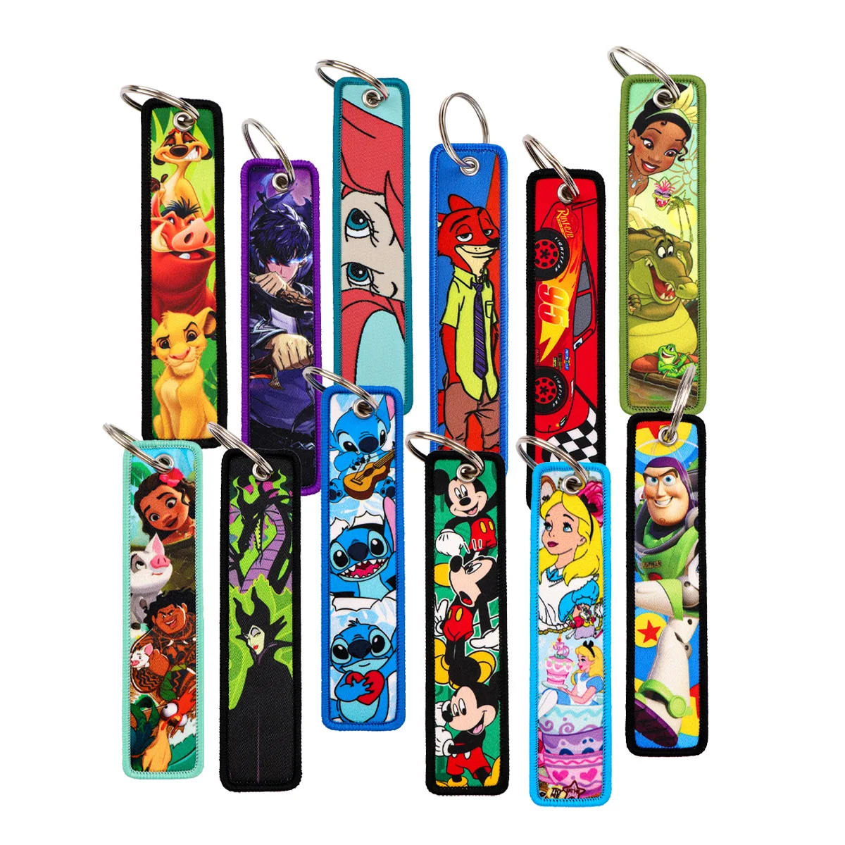 

Cartoon Anime Figures Stitch Embroidered Key Man Key Tags Keychain for Car Motorcycles Keyring Holder Jewelry Accessories Gifts
