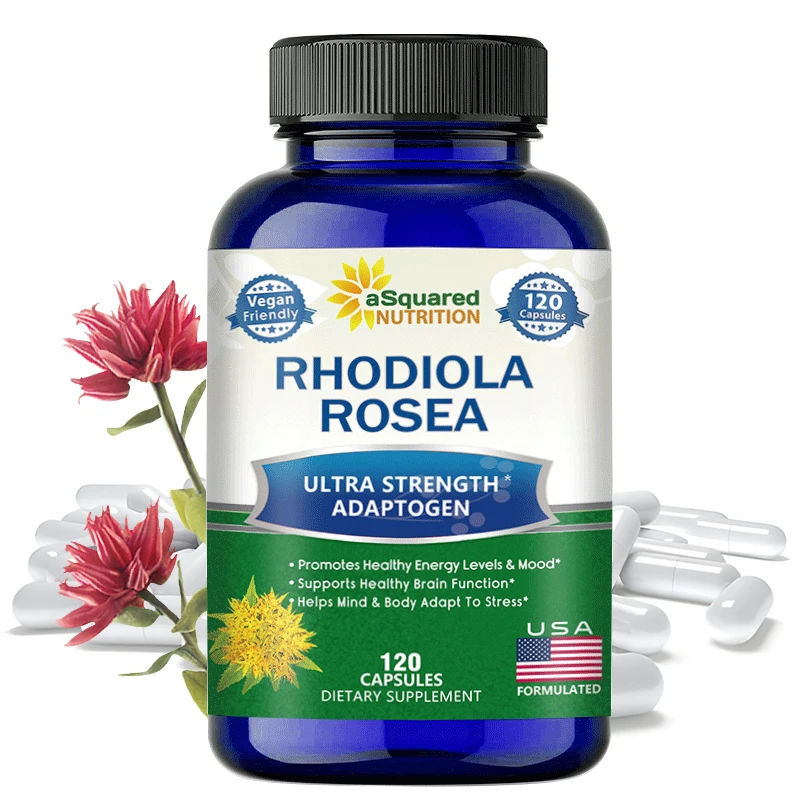 Rhodiola Rosea Max Supplement - 120 Capsules - Golden Root Herb for Stress Relief, Mood, Focus and Energy 1000 mg