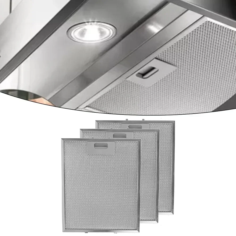 3pcs Kitchen Cooker Hood Filters Metal Mesh Extractor Vent Filter 300 X 250 Mm Silver Hoods Oil Filter Range Hood Filter Mesh