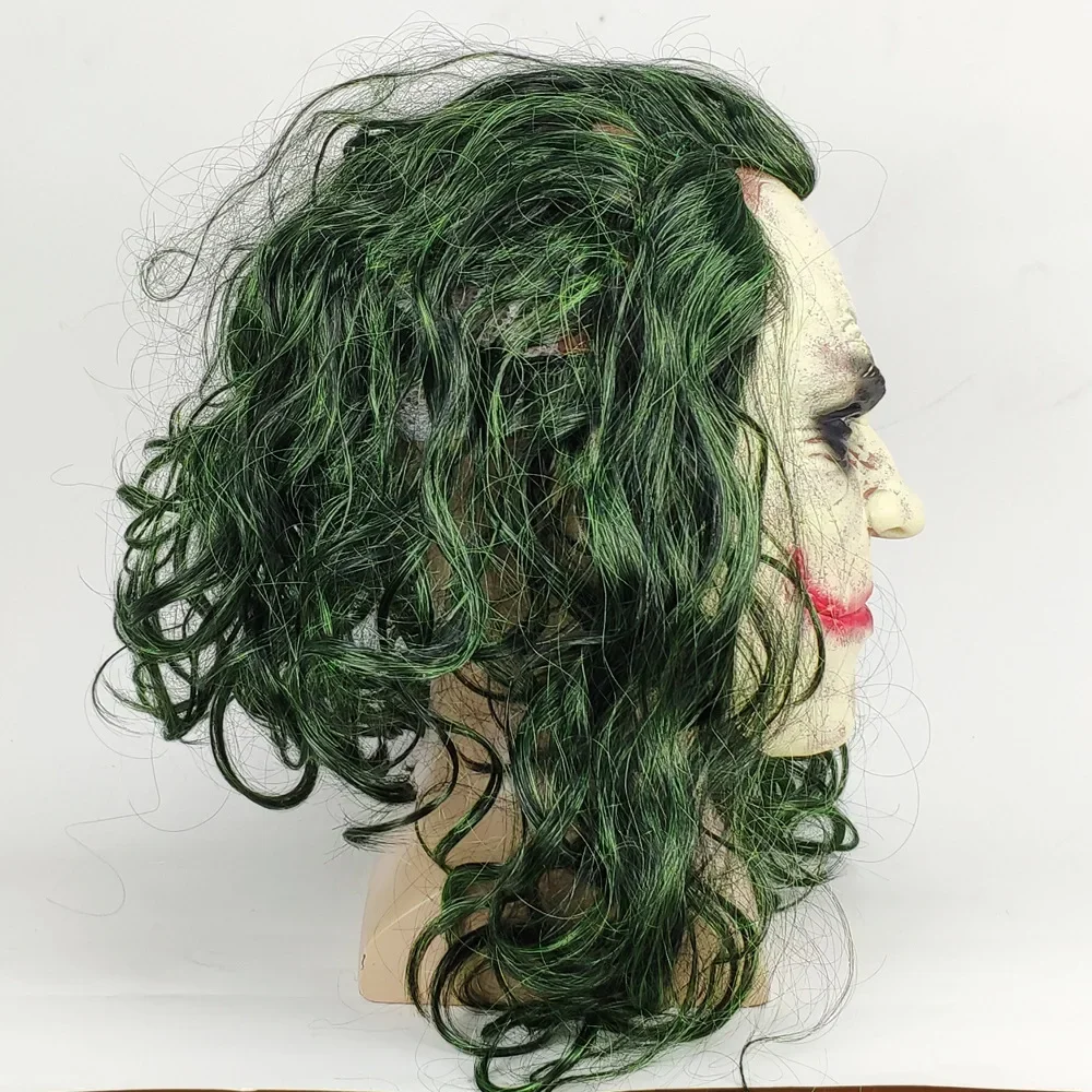 Heath Ledger Clown Joker Latex Masker Halloween Pruik Hoofddeksel Cosplay Prop