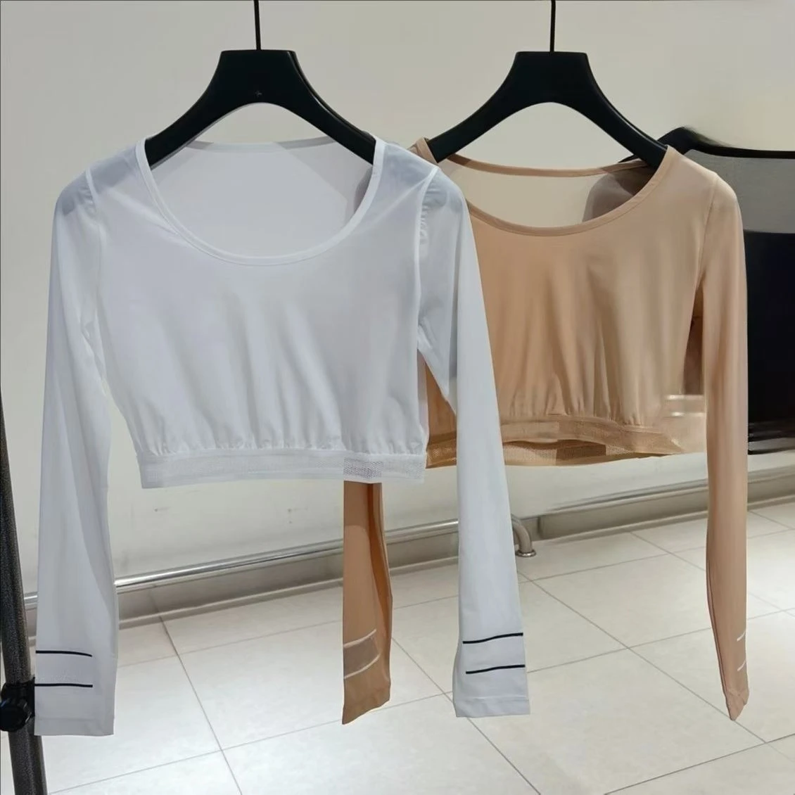 2026 Women’s Golf Sun Protection Base Layer Top Ice Silk Breathable Long Sleeve Cropped Slim Fit Sports Shirt