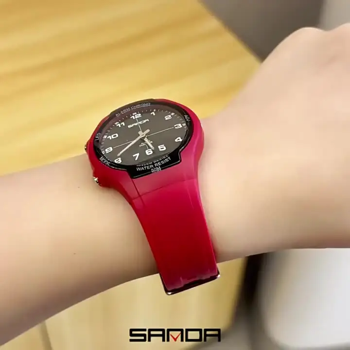 SANDA6320 nuevo reloj electrónico con pantalla Dual, reloj de moda resistente al agua para mujer, luz nocturna, reloj deportivo de cuarzo para estudiantes, reloj para hombre