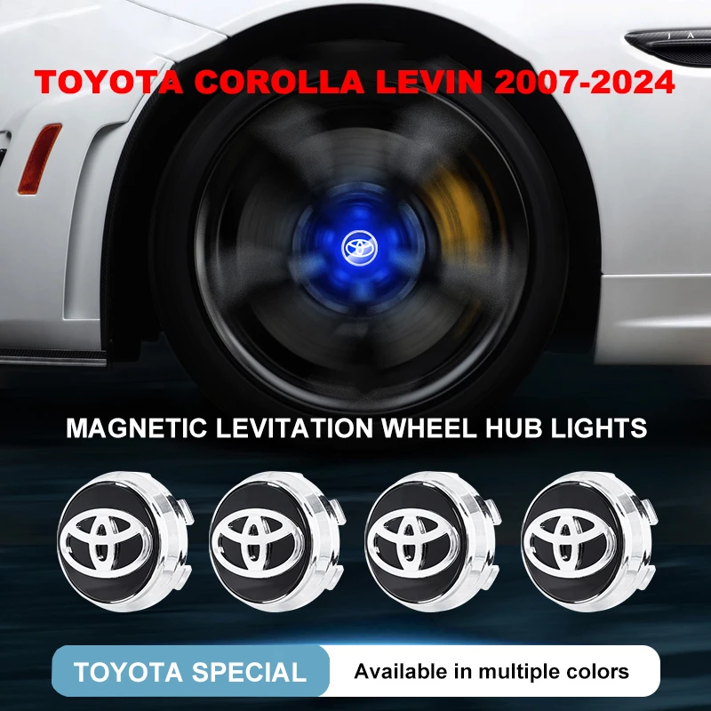 

For Toyota Corolla Levin 07-2024 Magnetic Levitation Hub Cap Light LED Car Accessories Modification 4PCS Lossless Installation