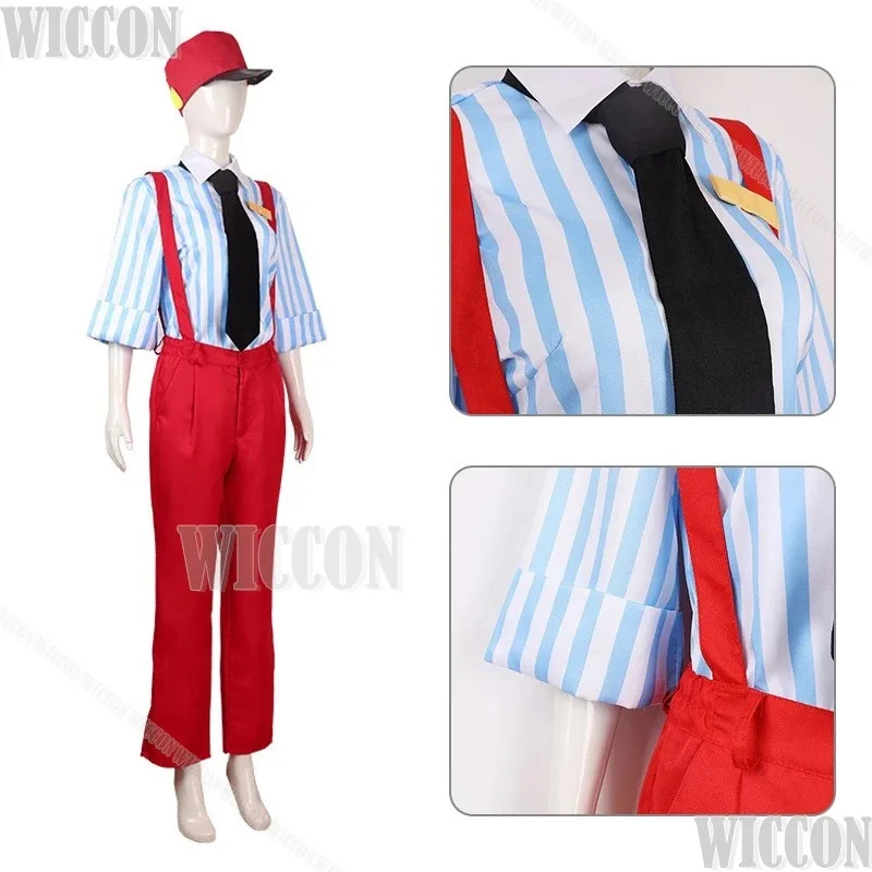 Kasane Teto Virtual Idol Mesmerizer Cosplay Costume Rouge Double Poney Perruque Salopette Roleplay Femmes Hommes Party Show Look Quotidien Suitc;