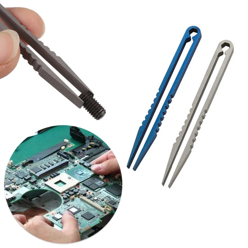 Titanium Precision Industrial Tweezers Anti-static Magnetic Stainless Steel Tweezers For Electronics Soldering Maintenance Hand
