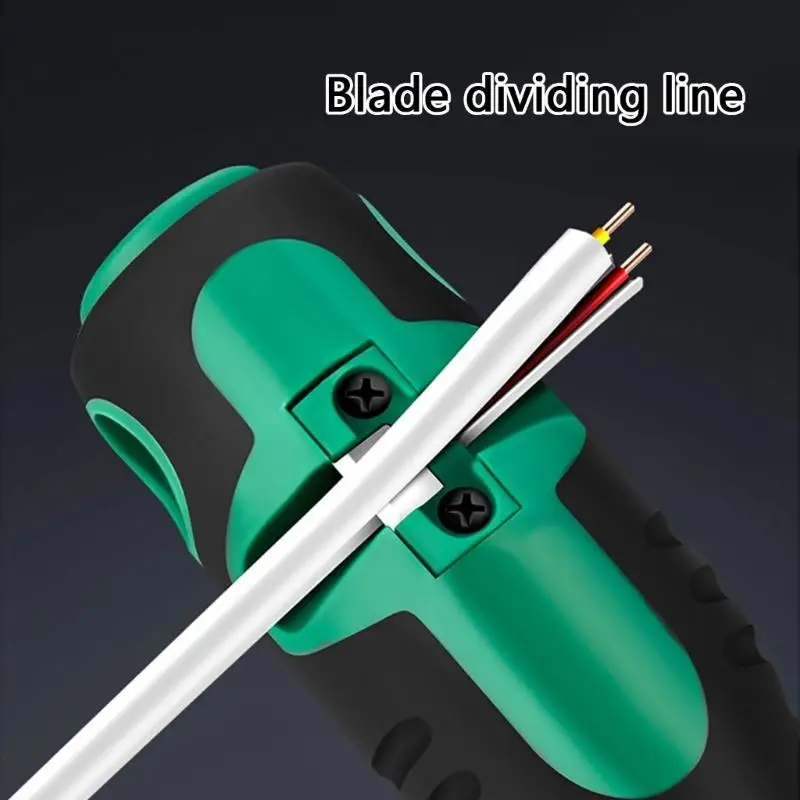 Slotted Screwdriver With Blade Wire Stripping Function And 4 Hole Winding System D2RD