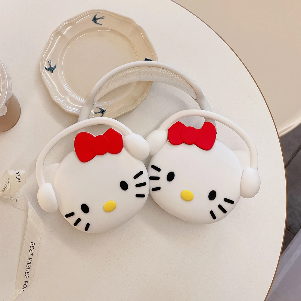 MINISO Headphone 3D Silicone Case For AirpodsMax Protective Cover cartoon Hello Kitty Music Cases For Air pods Max  Accessories