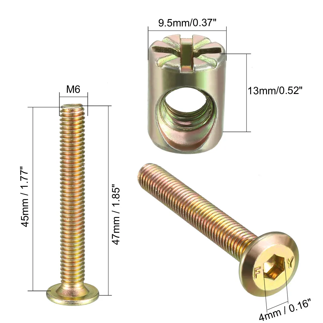 8Sets M6x45mm