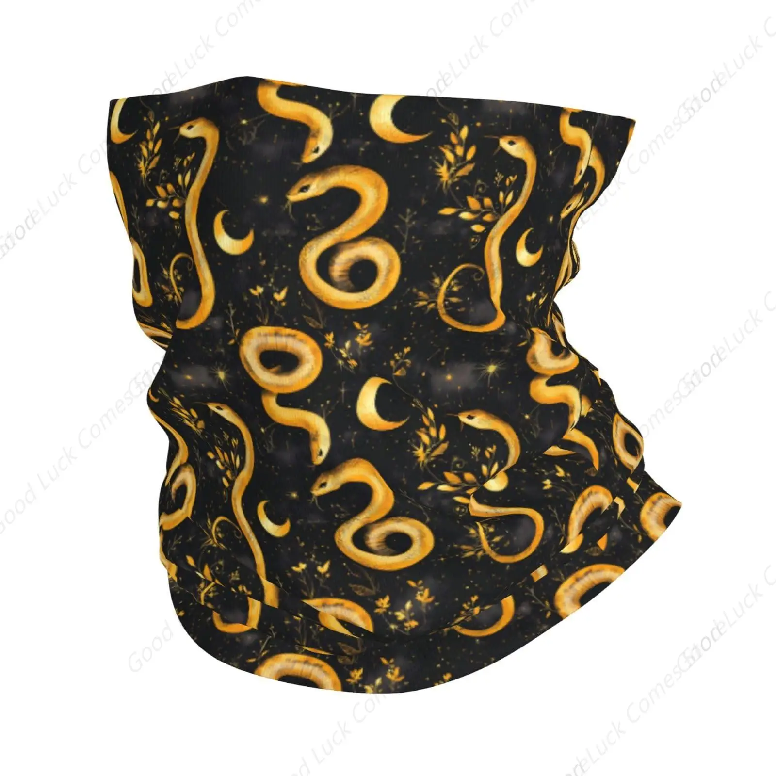 

Гетры для шеи для мужчин и женщин - банданы с принтом золотых змеиных листьев, Балаклава, полумаска, шарф на шею