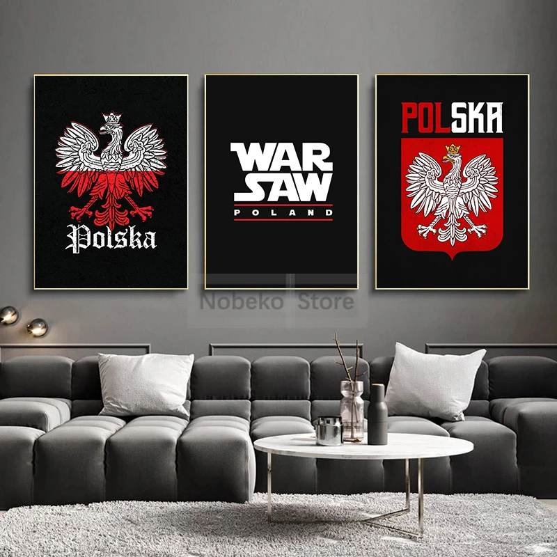 Poland Poster Polish Polska Pride White Eagle Warsaw Poster and Prints Gift Canvas Painting Wall Art Pictures Home Room Decor