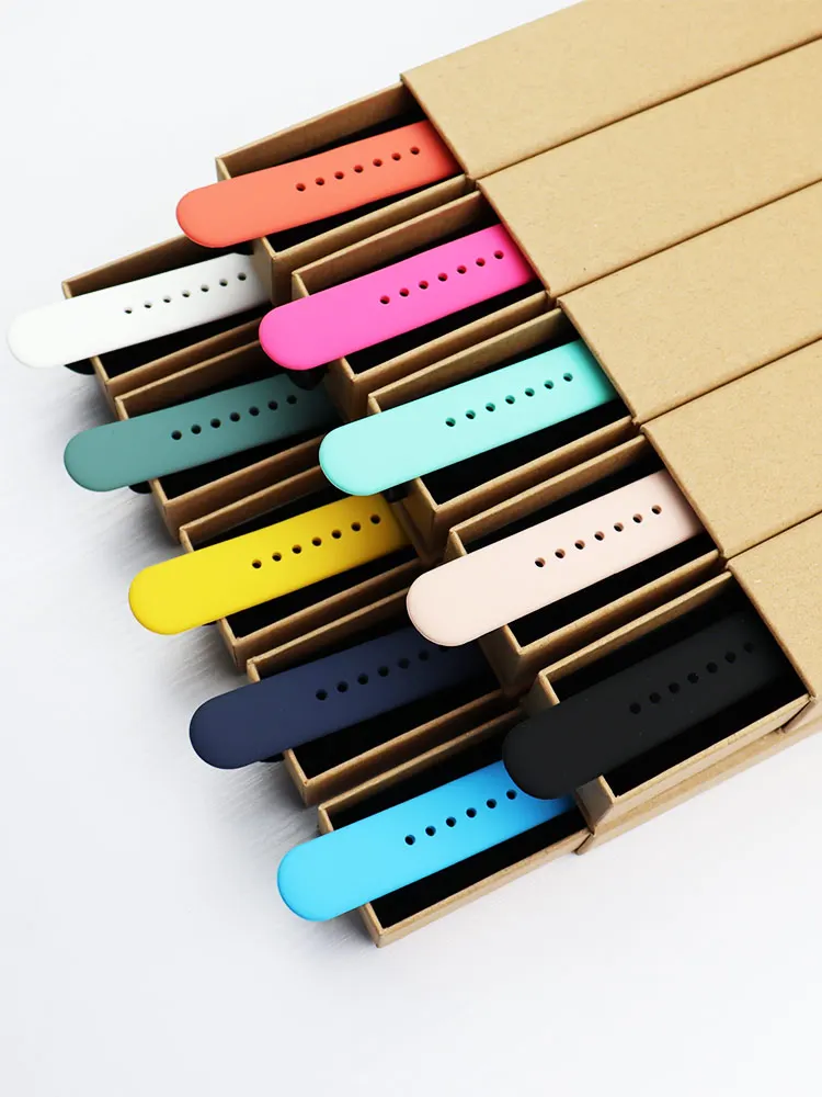 Silicone Band For Apple Watch strap 44mm 45mm 40mm 41mm 42-38mm 45 mm sport bracelet iwatch series 9 8 7 6 5 4 3 SE Ultra 2 49mm