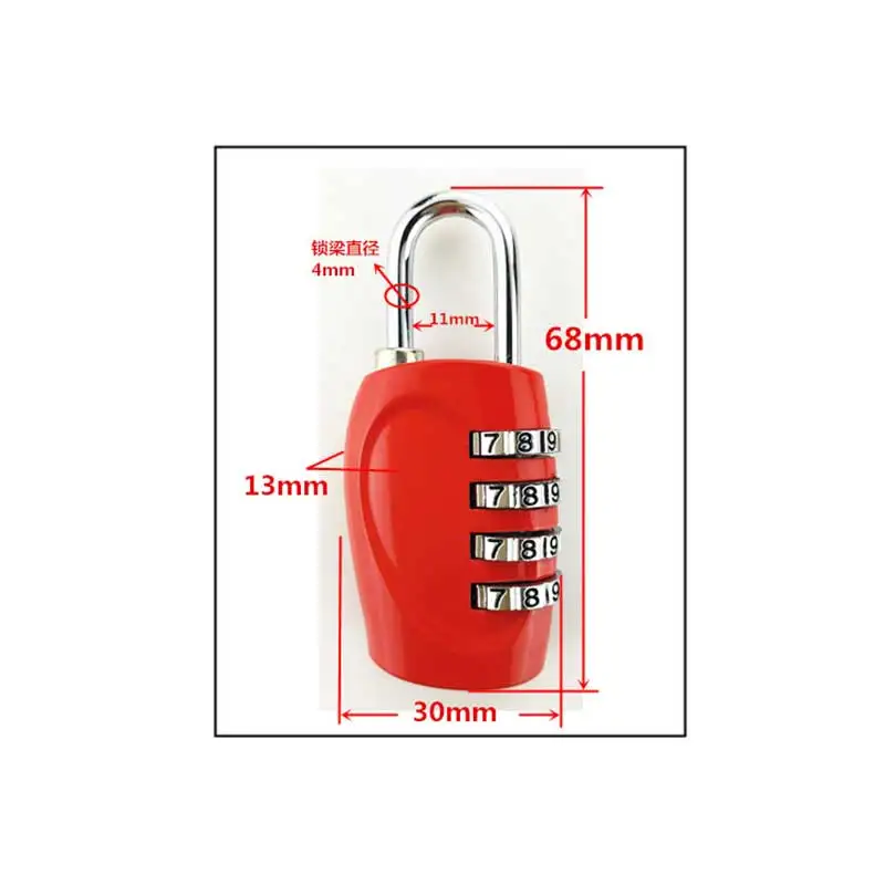 2022 New Arrival US304 4 Dial Digit Password Lock Combination Suitcase Luggage Metal Code Password Lock Padlock