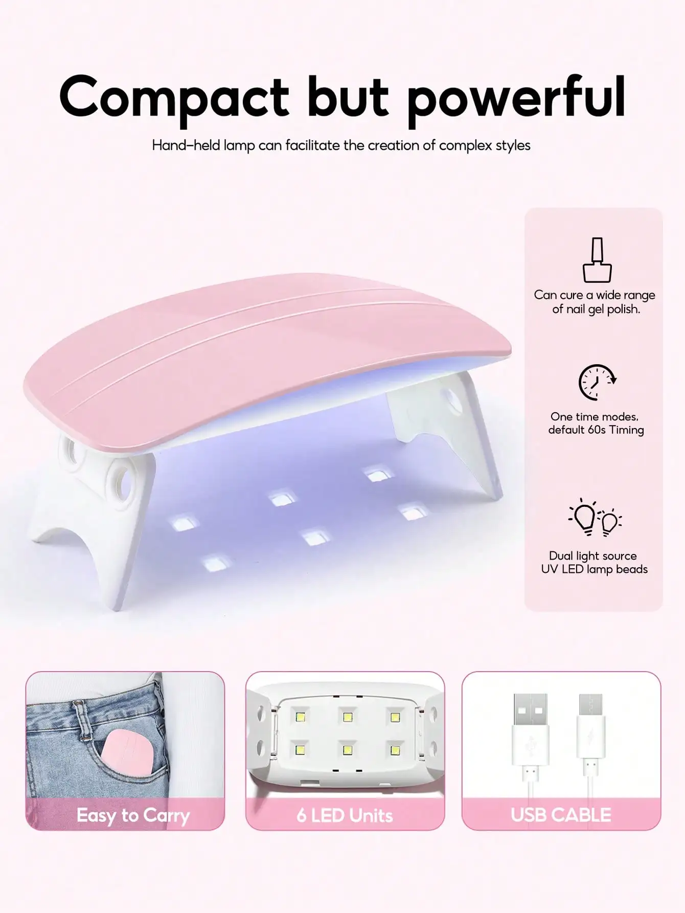 Acrylic Nail Kit Mini UV Lamp And Nail Drill 3 Acrylic Powders And 30ML Acrylic Liquid Top Coat Decoration Powder Nail Tips For Extension French Nail Summer Vacation Gift For Women 6