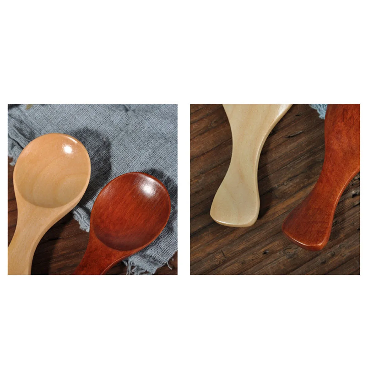 

Powder Spoon Scoops Short Handle Sugar Wooden Ice Cream Cooking Utensils Coffee