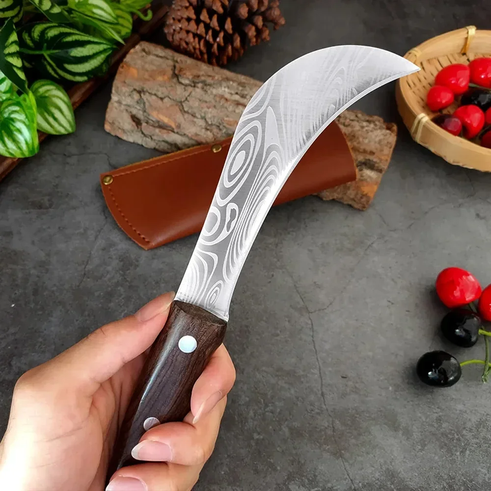 Hand Forged Blade Fruit Knife Opener Banana Durian Knife Boning Butcher Knife Chef Cutter Wood Handle High Steel Kitchen Knives