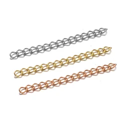 50pcs Stainless Steel 5cm Extension Chains Rose Gold Necklace Extended Chain for Diy Jewelry Making Supplies Findings Wholesale